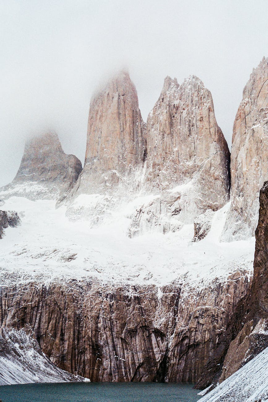 The iconic snow-covered peaks of Torres del Paine in Chile's Patagonia, a hiker's paradise.